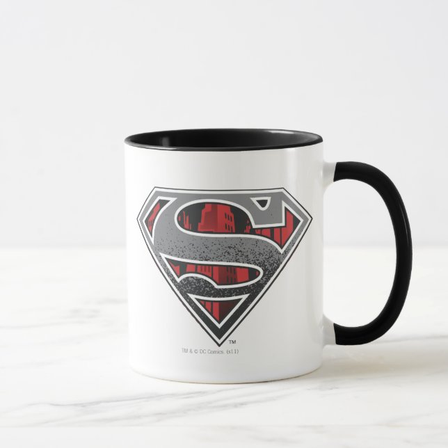 Superman S-Shield | Graue und rote Stadt-Logo Tasse (Rechts)