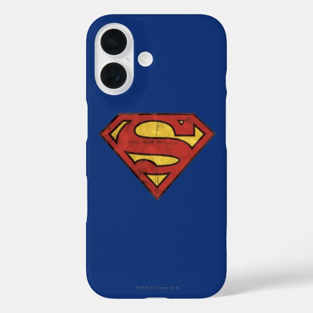 Superman S-Shield | Grunge Black Kontur Logo Case-Mate iPhone Hülle (Rückseite)