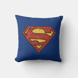 Superman S-Shield   Grunge Black Kontur Logo Kissen