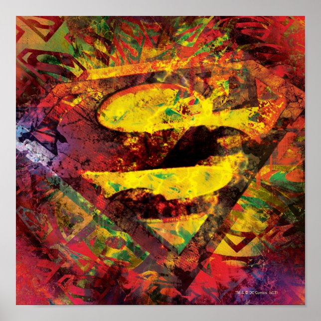 Superman S-Shield | Grunge-Logo Poster (Vorne)