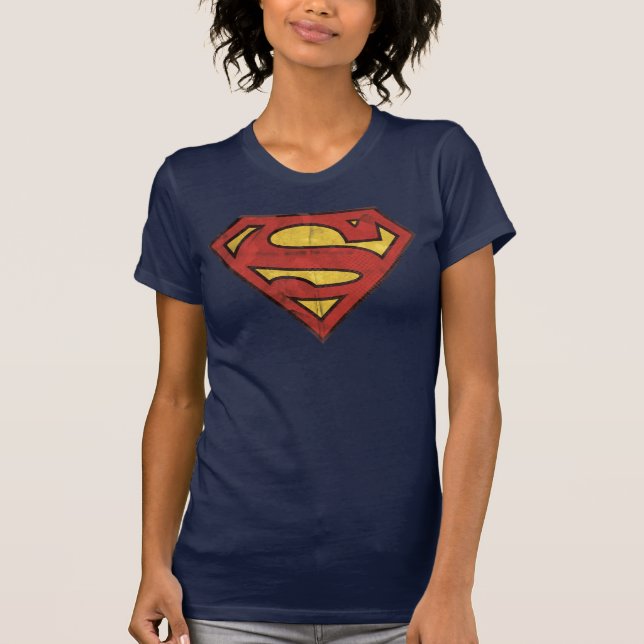 Superman S-Shield | Grunge-Logo T-Shirt (Vorderseite)