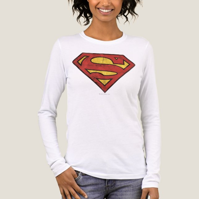 Superman S-Shield | Grunge-Logo Tri-Blend Shirt (Vorderseite)