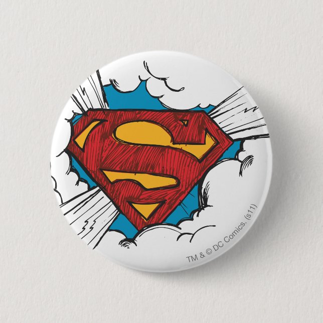 Superman S-Shield | In Clouds Logo Button (Vorderseite)
