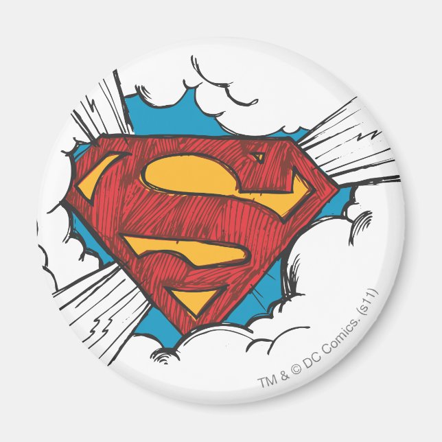 Superman S-Shield | In Clouds Logo Magnet (Vorne)