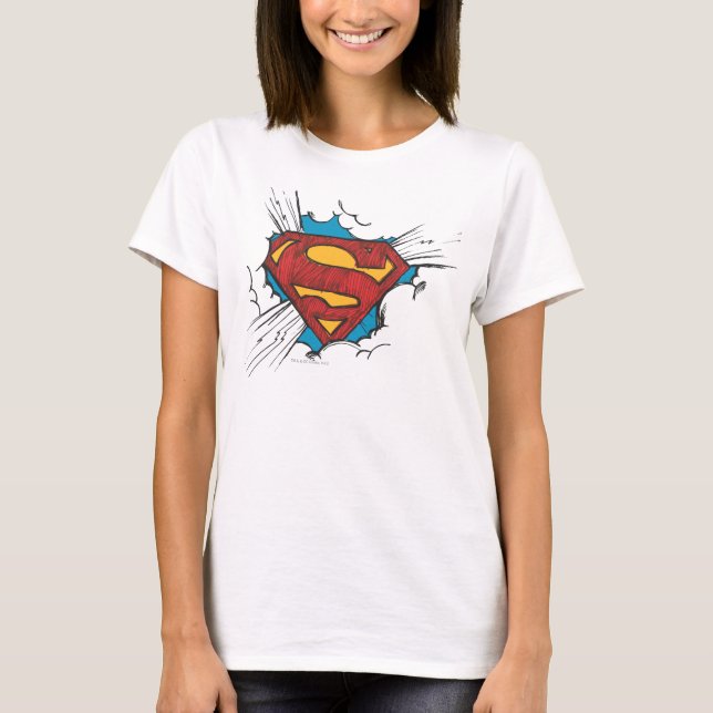 Superman S-Shield | In Clouds Logo T-Shirt (Vorderseite)