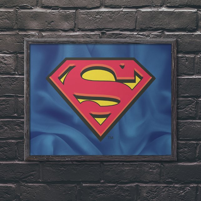 Superman S-Shield | Klassisches Logo Poster (Poster in frame)