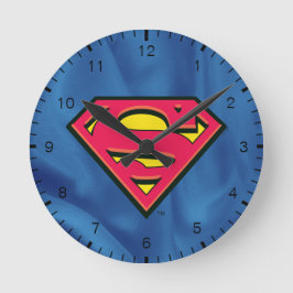 Superman S-Shield | Klassisches Logo Runde Wanduhr