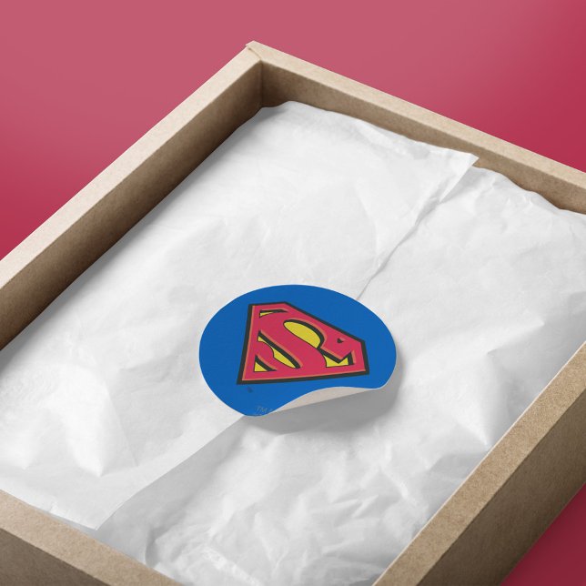 Superman S-Shield | Klassisches Logo Runder Aufkleber (Von Creator hochgeladen)
