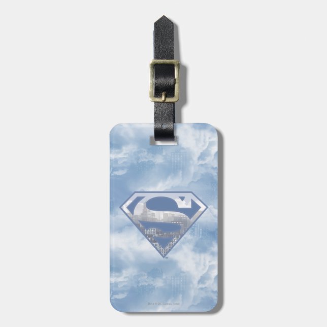 Superman S-Shield | Light Blue City Logo Gepäckanhänger (Vorderseite vertikal)