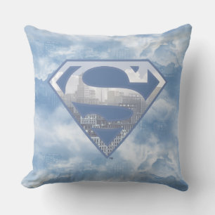 Superman S-Shield   Light Blue City Logo Kissen