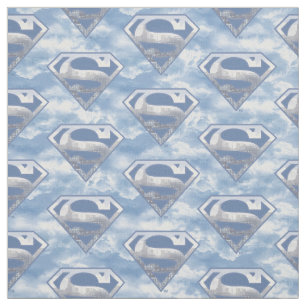 Superman S-Shield   Light Blue City Logo Stoff