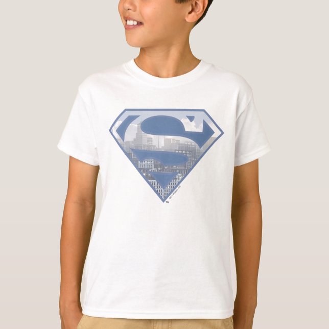 Superman S-Shield | Light Blue City Logo T-Shirt (Vorderseite)