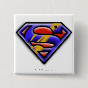 Superman S-Shield   Lila Airbrush-Logo Button