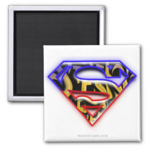 Superman S-Shield   Lila-Red Graffiti-Logo Magnet