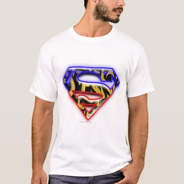 Superman S-Shield | Lila-Red Graffiti-Logo T-Shirt (Vorderseite)