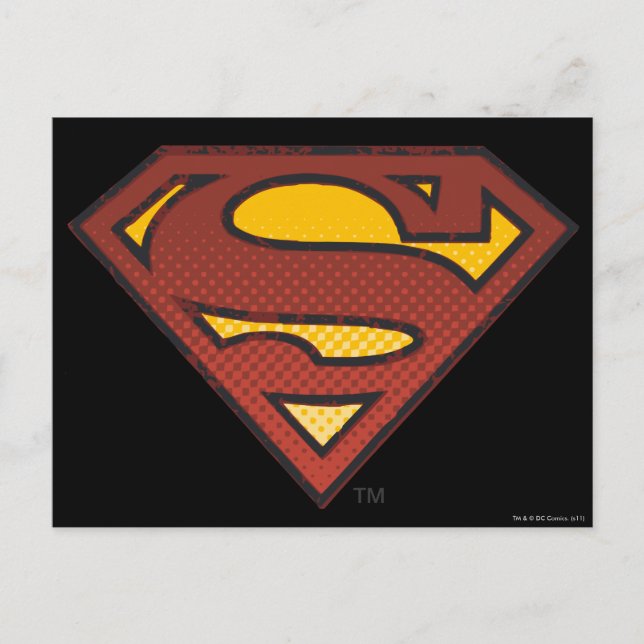 Superman S-Shield | Logo für ausgeblendete Punkte Postkarte (Vorderseite)
