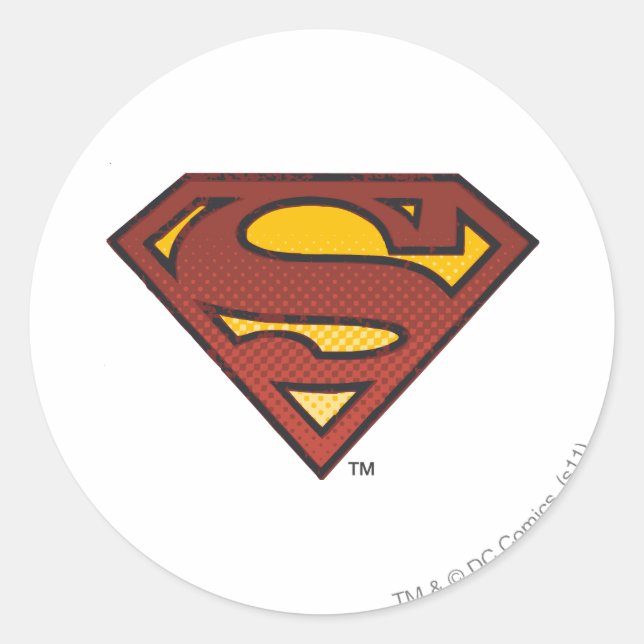 Superman S-Shield | Logo für ausgeblendete Punkte Runder Aufkleber (Vorderseite)