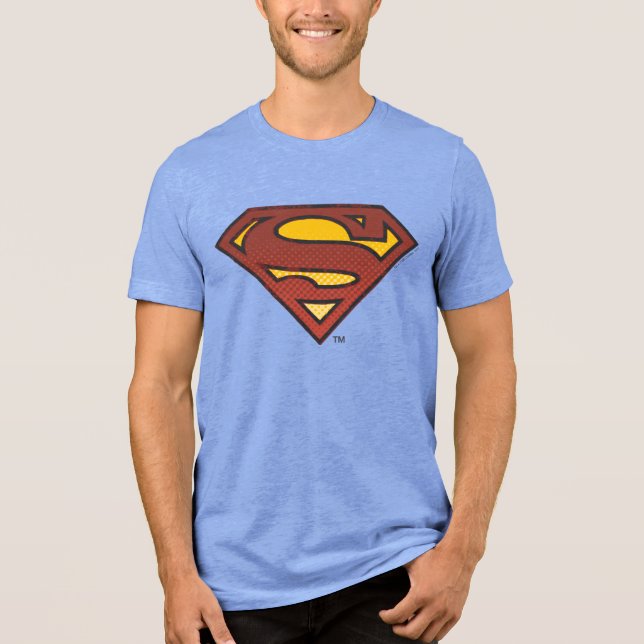 Superman S-Shield | Logo für ausgeblendete Punkte Tri-Blend Shirt (Vorderseite)
