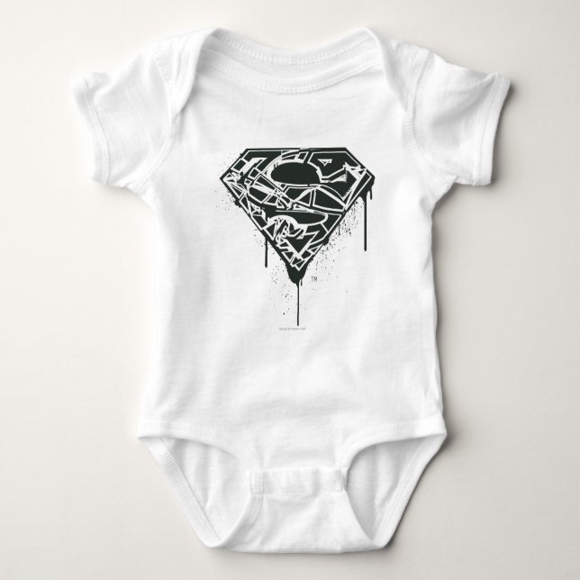 Superman S-Shield | Logo für fragmentierte Spritze Baby Strampler (Vorderseite)