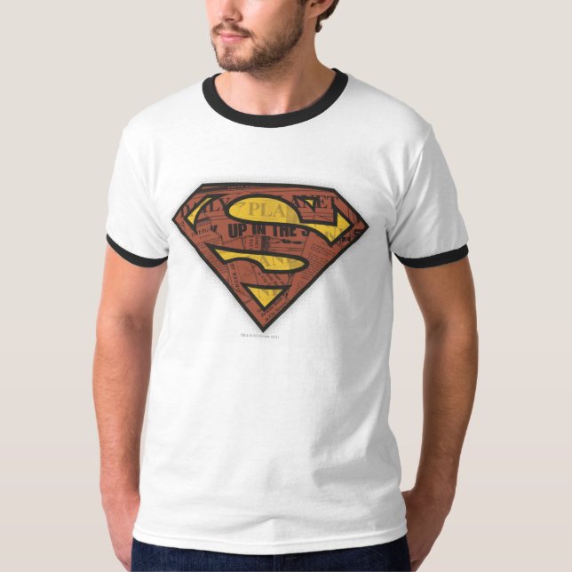 Superman S-Shield | Logo in der Zeitung T-Shirt (Vorderseite)