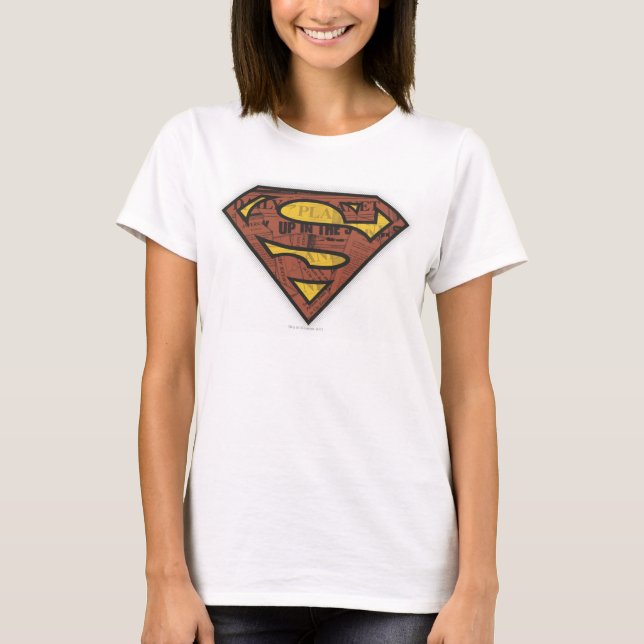 Superman S-Shield | Logo in der Zeitung T-Shirt (Vorderseite)