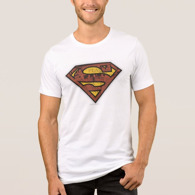 Superman S-Shield | Logo in der Zeitung Tri-Blend Shirt (Vorderseite)