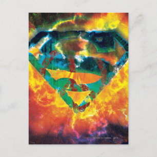 Superman S-Shield   Logo mit Friedensstempel Postkarte