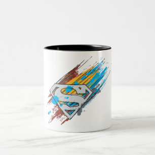 Superman S-Shield   Paint Streaks Logo Zweifarbige Tasse