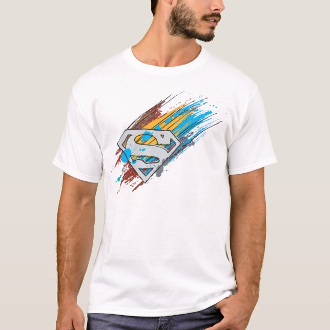 Superman S-Shield | Paint Streams Logo T-Shirt (Vorderseite)