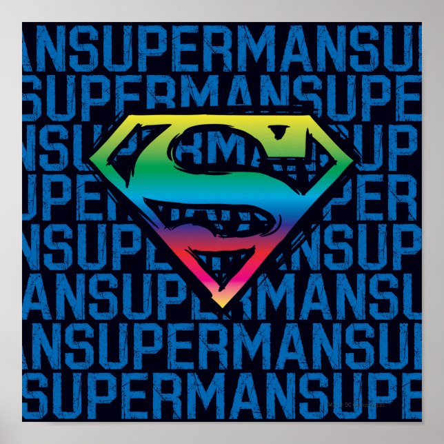 Superman S-Shield | Rainbow-Logo Poster (Vorne)
