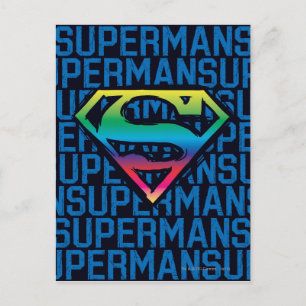 Superman S-Shield   Rainbow-Logo Postkarte