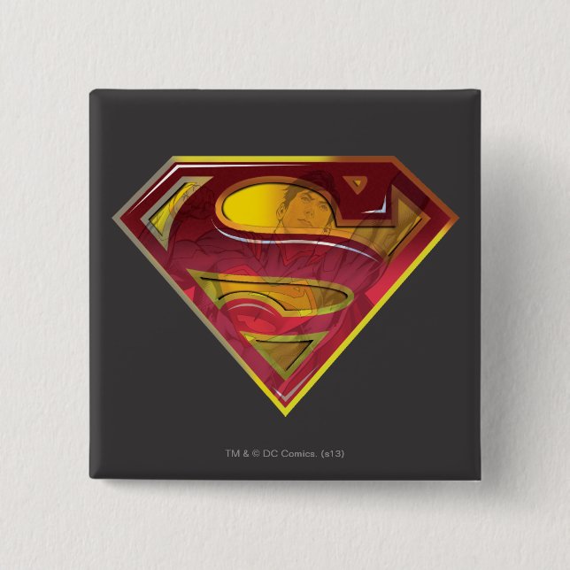 Superman S-Shield | Reflektions-Logo Button (Vorderseite)