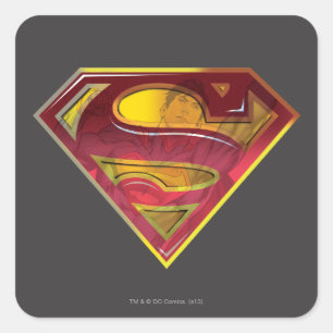 Superman S-Shield   Reflektions-Logo Quadratischer Aufkleber