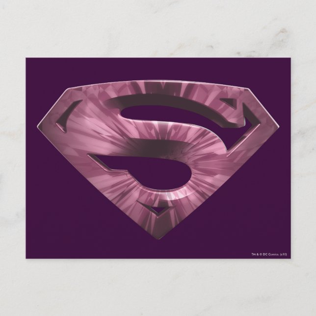 Superman S-Shield | Rosa-Star-Burst-Logo Postkarte (Vorderseite)