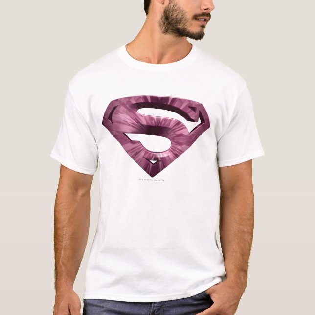 Superman S-Shield | Rosa-Star-Burst-Logo T-Shirt (Vorderseite)
