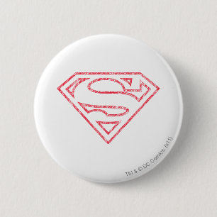 Superman S-Shield   Rote Kontur Button