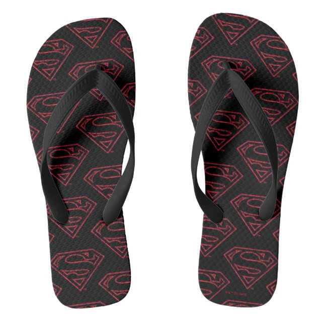 Superman S-Shield | Rote Kontur Flip Flops (Fußbett)