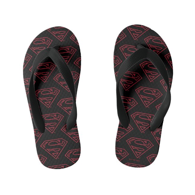 Superman S-Shield | Rote Kontur Kinderbadesandalen (Fußbett)
