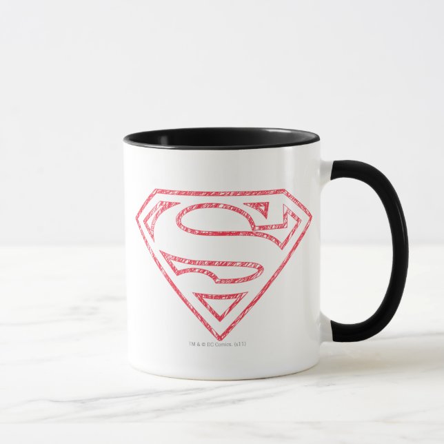 Superman S-Shield | Rote Kontur Tasse (Rechts)