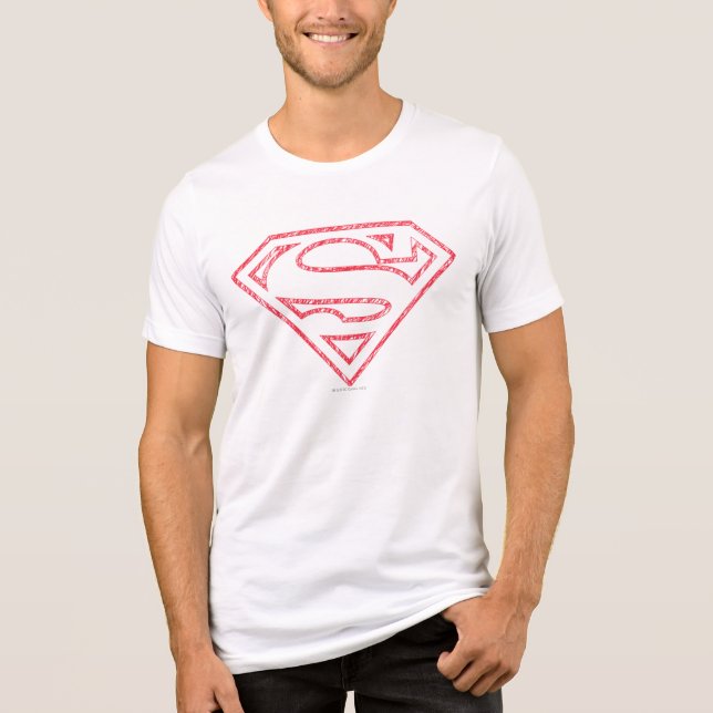 Superman S-Shield | Rote Kontur Tri-Blend Shirt (Vorderseite)