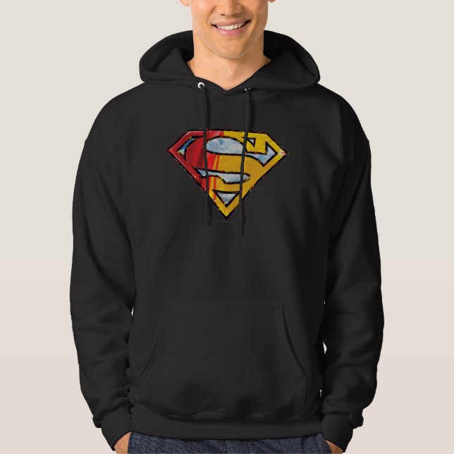 Superman S-Shield | Rote und orange Logo Hoodie (Vorderseite)