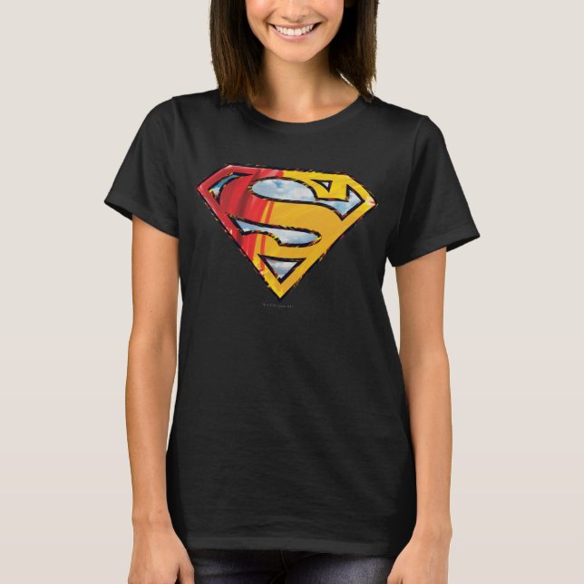 Superman S-Shield | Rote und orange Logo T-Shirt (Vorderseite)