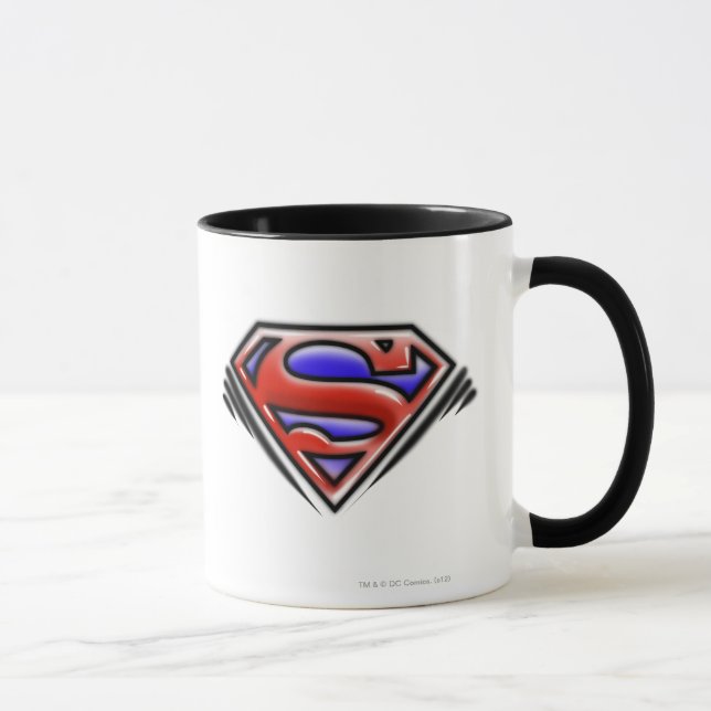 Superman S-Shield | Rotes Airbrush-Logo Tasse (Rechts)