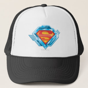 Superman S-Shield   Rotes und Blaues Metal-Logo Truckerkappe
