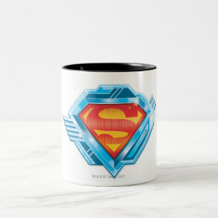 Superman S-Shield   Rotes und Blaues Metal-Logo Zweifarbige Tasse