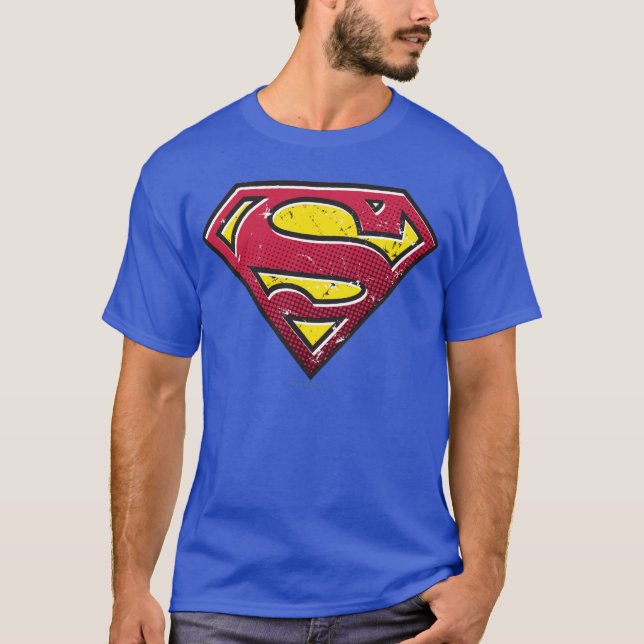 Superman S-Shield | Scratches Logo T-Shirt (Vorderseite)