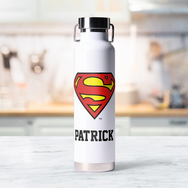 Superman S-Shield | Superman-Logo | Name hinzufüge Trinkflasche (Von Creator hochgeladen)