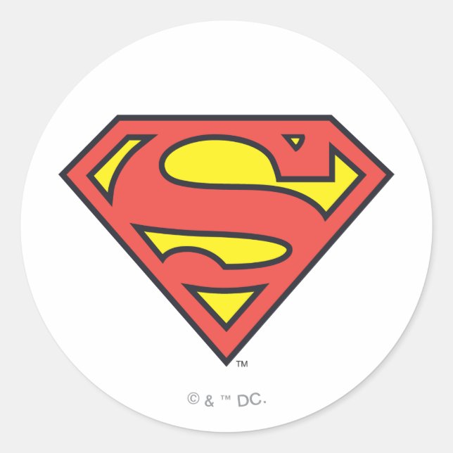 Superman S-Shield | Superman-Logo Runder Aufkleber (Vorderseite)