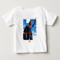 Superman schaut Pose nach oben