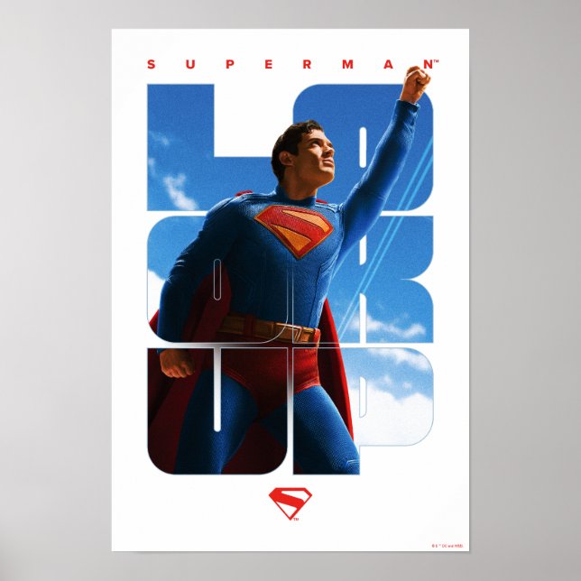 Superman schaut Pose nach oben Poster (Vorne)